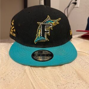 New Era Kids Snapback Cap in Black and Teal